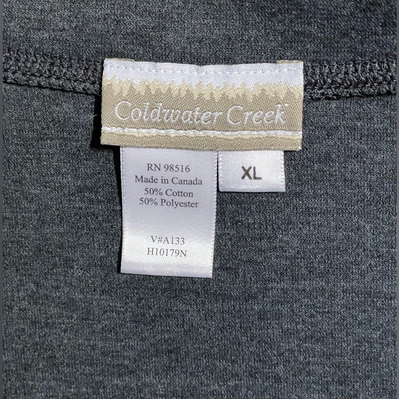 Charcoal gray zip up cardigan or warmer weather jacket by Coldwater Creek XL - Picture 2 of 6